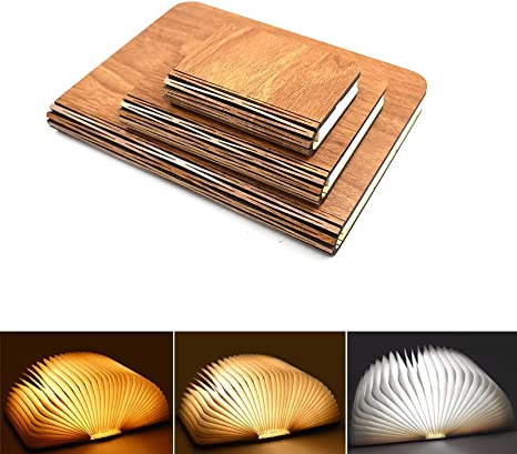 Lampada Libro Led Pieghevole in Legno